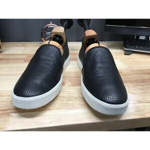 Vince Blair Sneakers Women's 12 Black Perforated Leather Slip-On Low Top Comfort